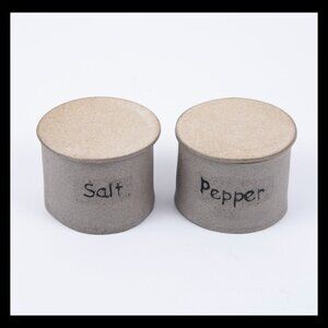 Handmade Beige Ceramic Salt & Pepper Jars (From Israel)